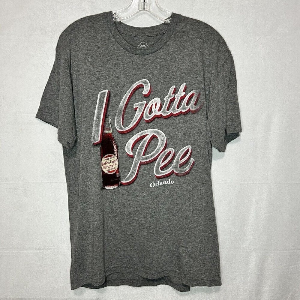 Bubba Gump Shrimp Co. "I Gotta Pee" Orlando Florida Novelty T-Shirt Size L